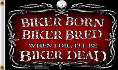 Wholesale BIKER BORN BIKER BREED DELUXE 3' X 5' BIKER FLAG (Sold by the piece)