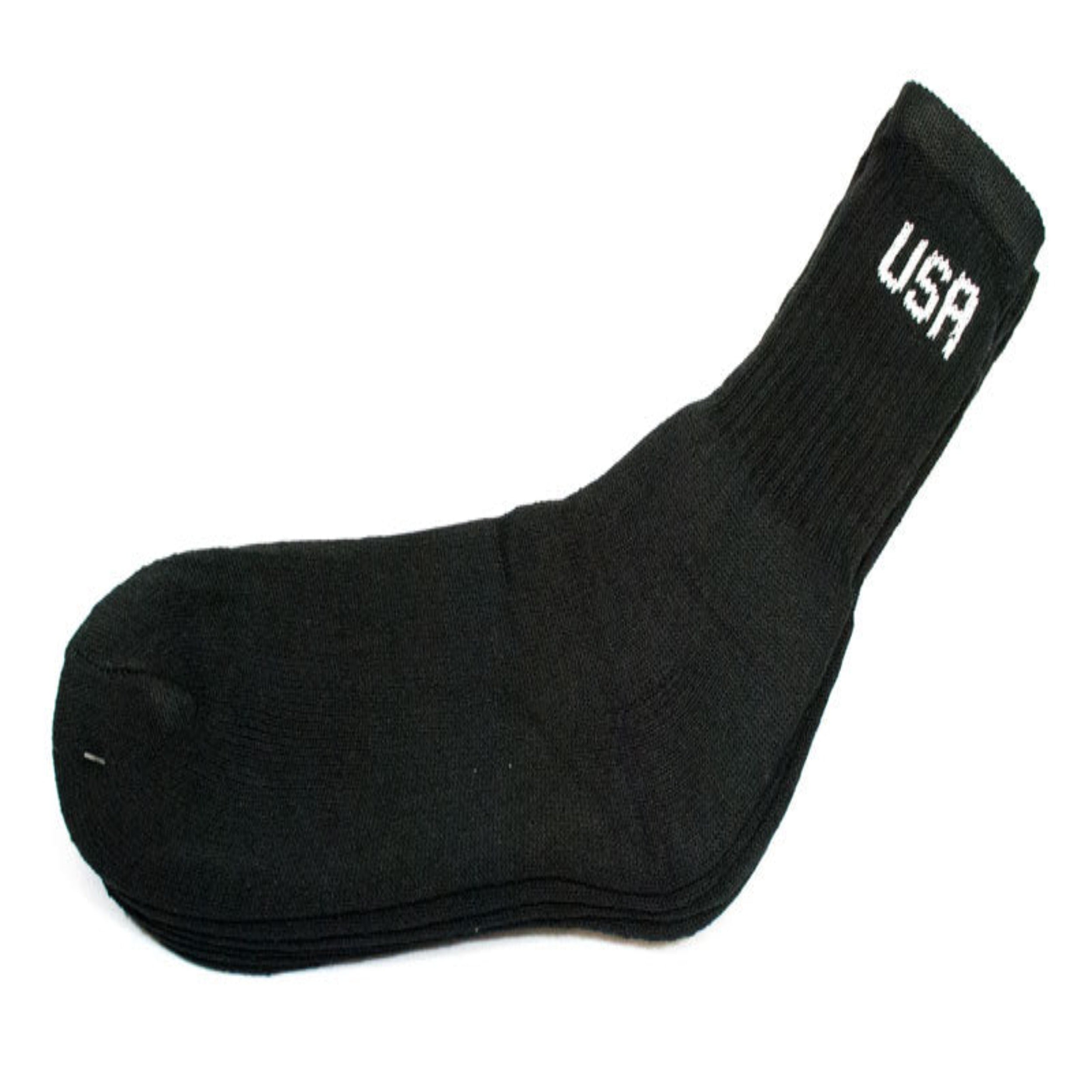 Bulk Buy Men USA Black Casual Crew Socks