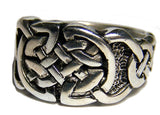 Wholesale WOVEN KNOTTED SILVER DELUXE BIKER RING (Sold by the piece) *