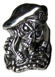 Wholesale SCREAMING MILITARY SOLDIER SKULL WITH GERNADE DELUXE BIKER RING ( sold by the piece ) * CLOSEOUT AS LOW AS $ 3.75