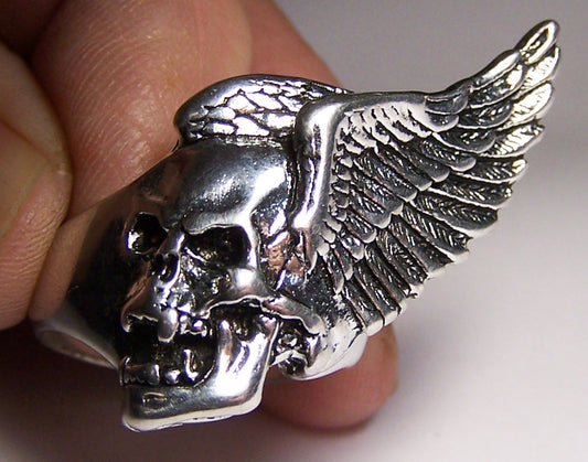 Buy FLYING SKULL HEAD WITH WINGS DELUXE BIKER RINGBulk Price