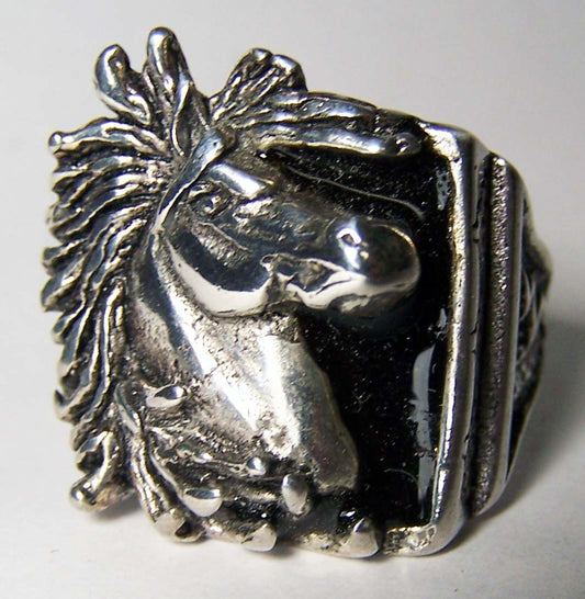 Buy STALLION HORSE HEAD BIKER RING *Bulk Price