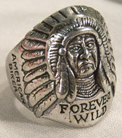 Buy FOREVER WILD CHIEF BIKER RINGBulk Price