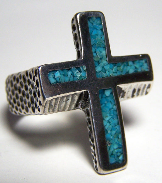 Buy LARGE CROSS SILVER DELUXE BIKER RING *Bulk Price