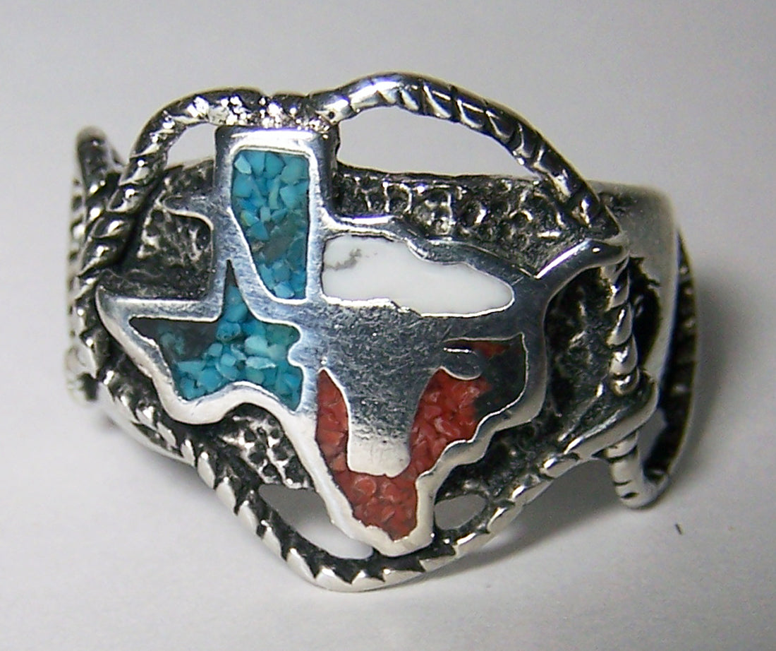 Buy STATE OF TEXAS W LONG HORN BULL SILVER DELUXE BIKER RING *Bulk Price