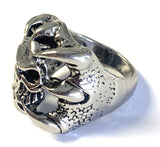 Wholesale CLAW HOLDING SKULL METAL BIKER RING (SOLD BY THE PIECE)