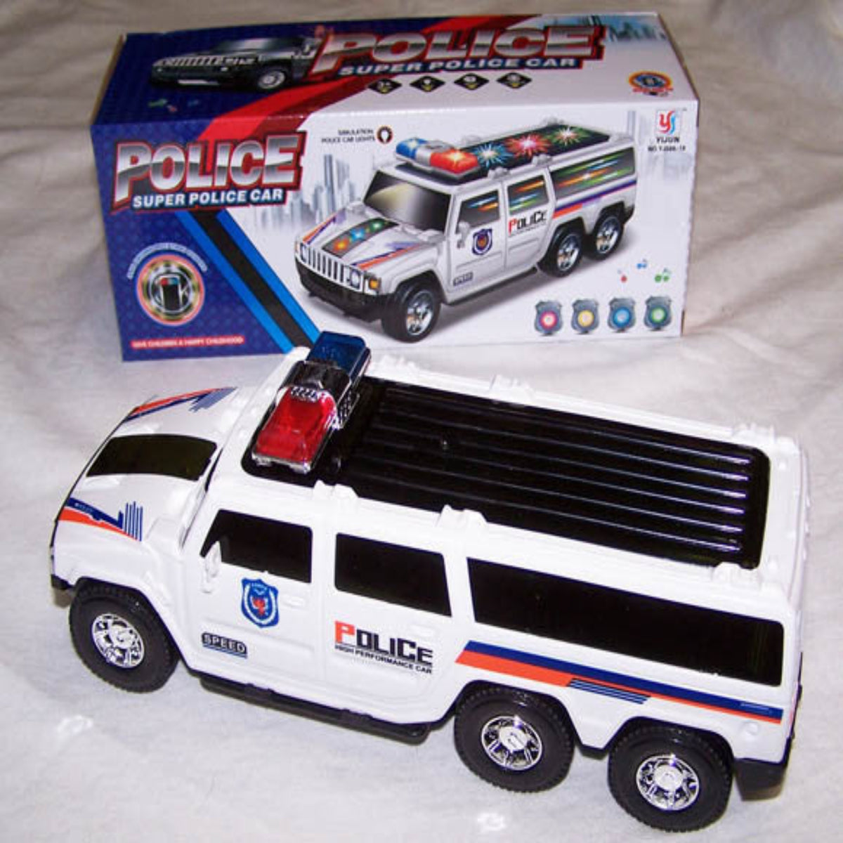 Battery Operated Bump and Go Police SUV Car Kids Toy In Bulk