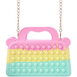 Rainbow Tote Bag Pop It Shoulder Bag Toys