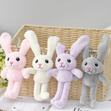 Rabbit Shape Stretchable Ear Soft Stuffed Plush Keychains