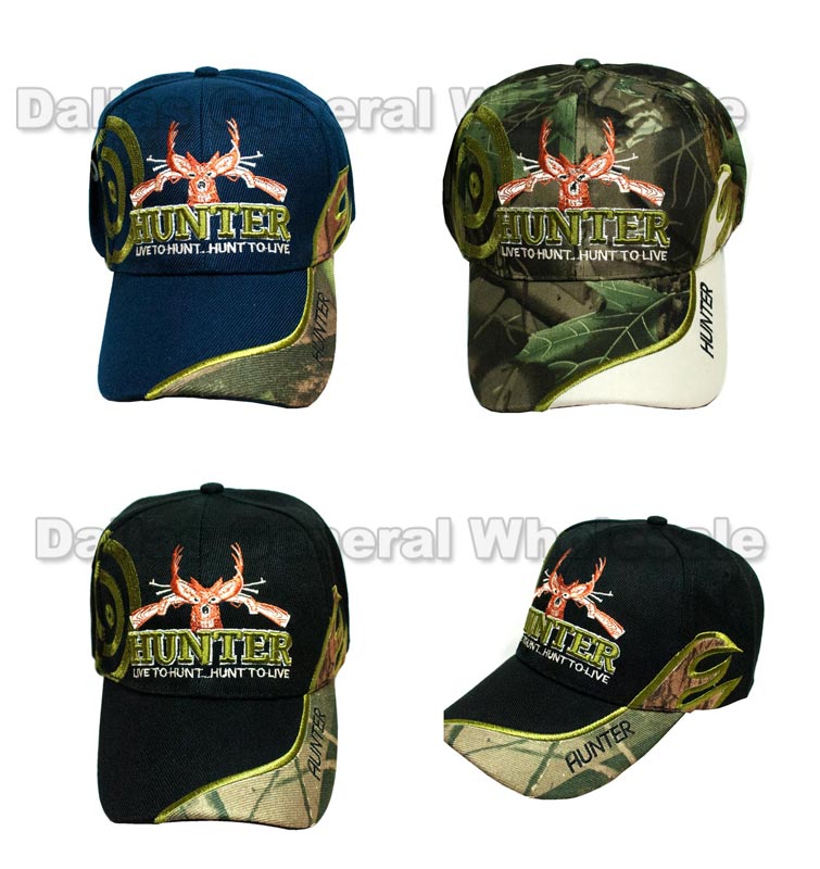 Bulk Buy "LIVE TO HUNT" Casual Caps Wholesale