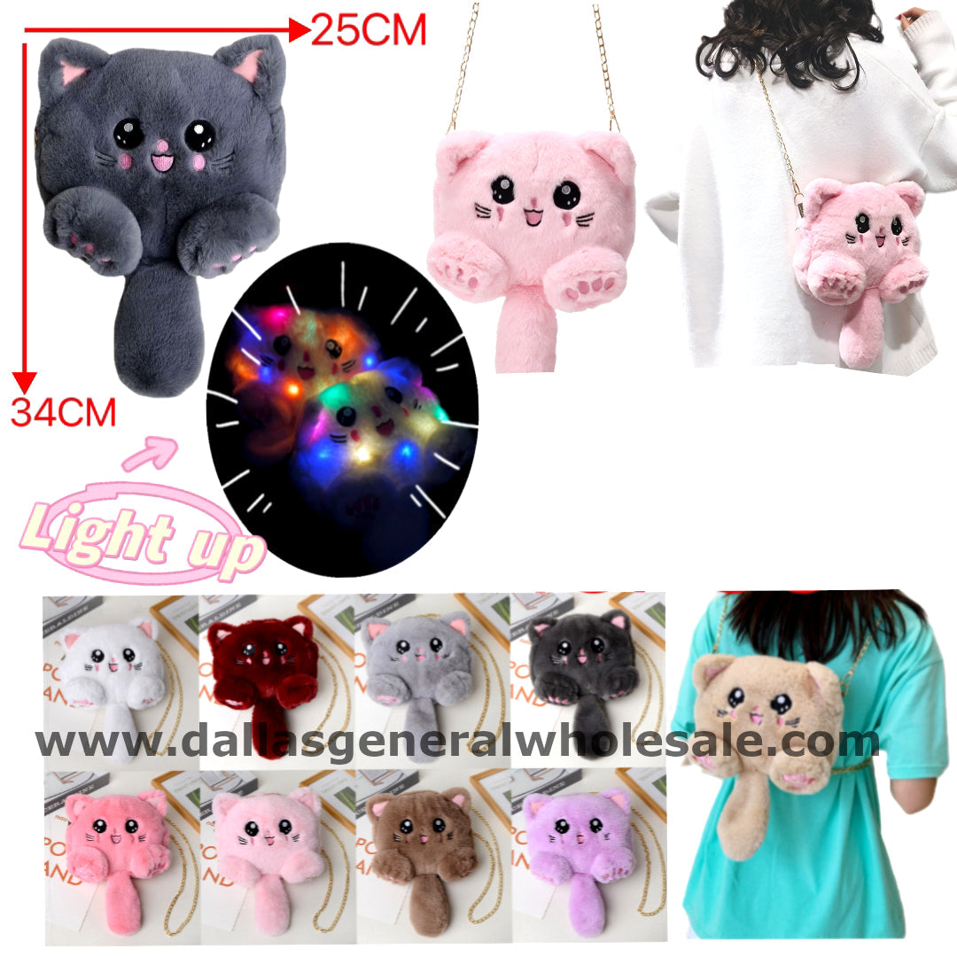 Girls Fluffy Cat Shoulder Bags In Bulk