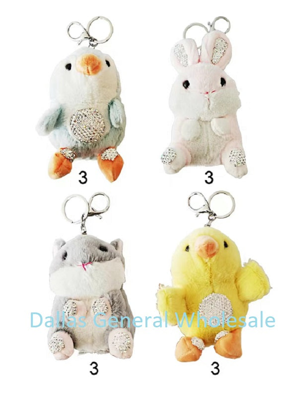 Bulk Buy Adorable Plushy Bling Bling Animal Keychains Wholesale