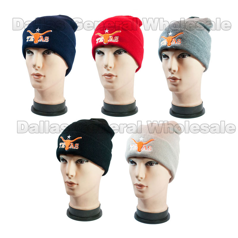 Trendy Longhorn Texas Print Skull Beanies Wholesale