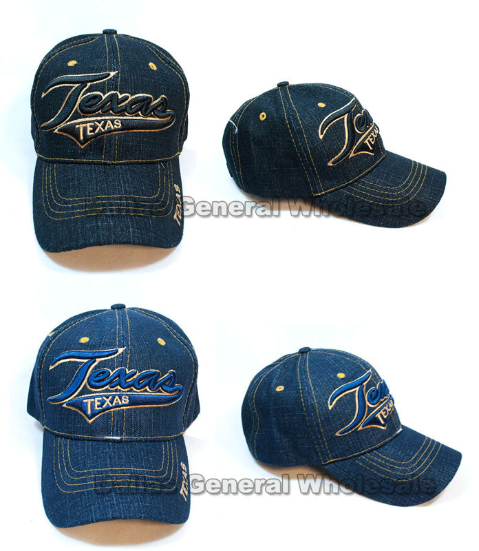 Adults Casual Texas Denim Caps Wholesale MOQ 12