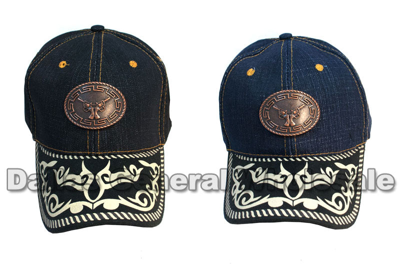 Double Revolver Denim Casual Caps