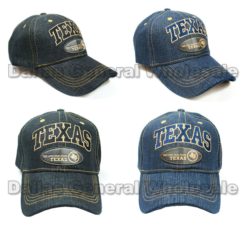 "Texas" Adults Casual Denim Caps Wholesale