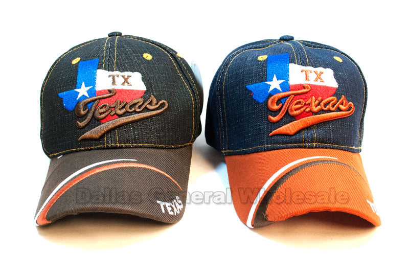 "Texas" Adults Casual Denim Caps Wholesale