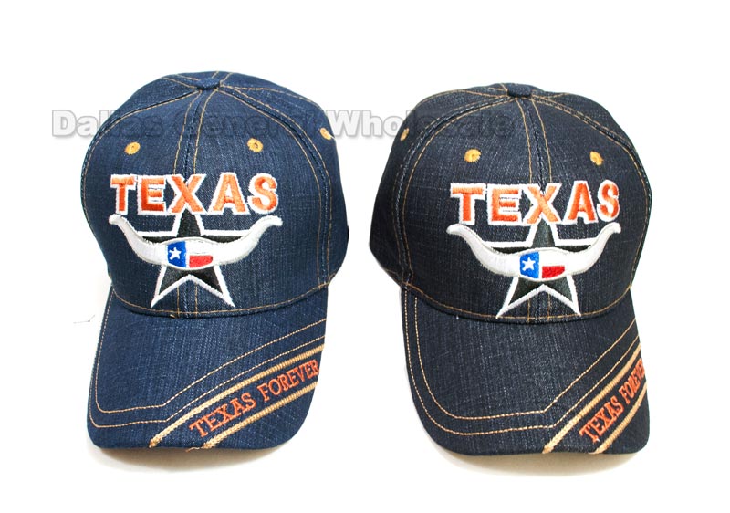 Bulk Buy Lone Star State Denim Caps Wholesale