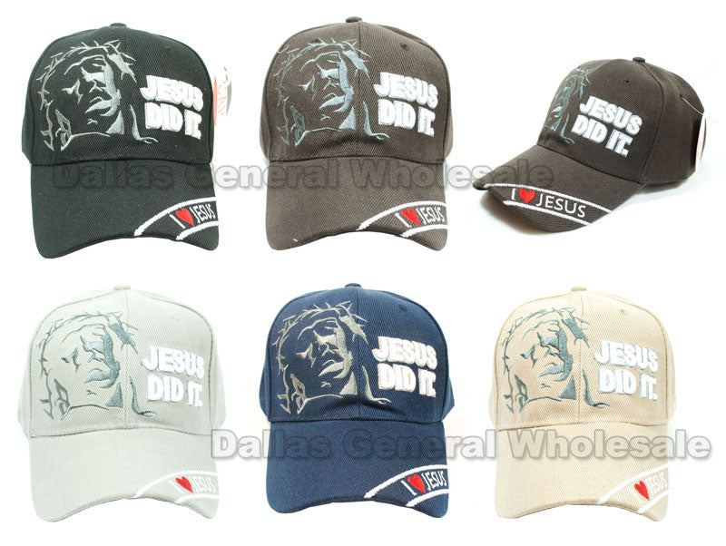 Bulk Buy "Jesus Did It" Adults Casual Caps Wholesale