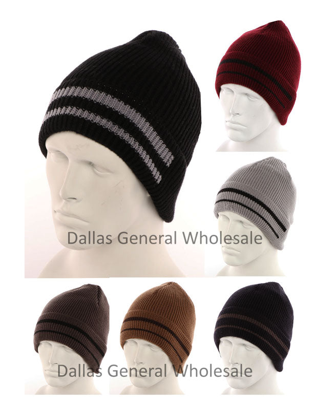 Men Casual Fur Lining Toboggan Beanies Wholesale