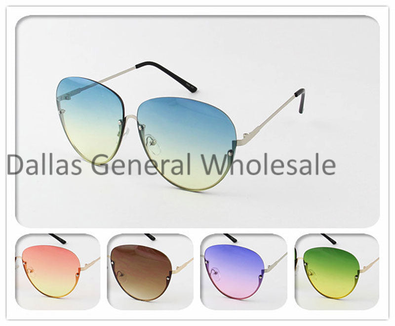 Aviator Metal Framless Sun Shades Wholesale MOQ 12