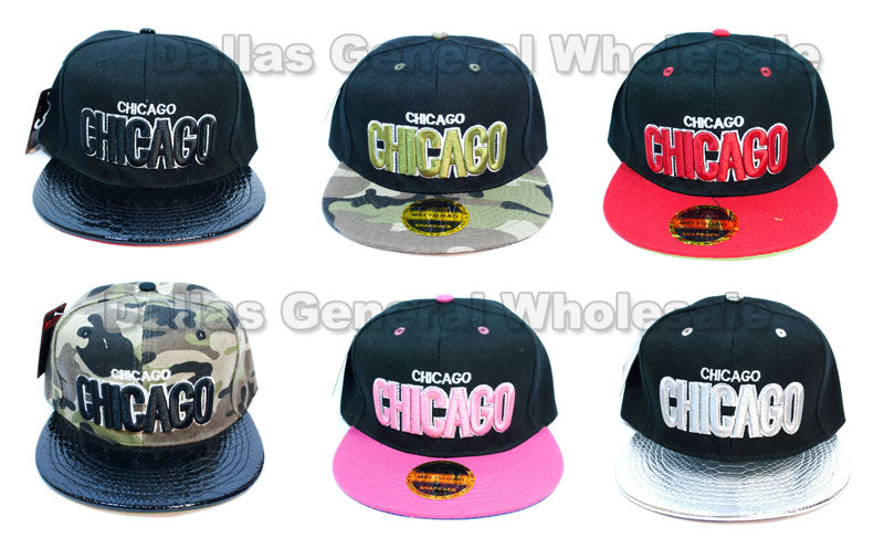 "Chicago" Flat Bill Snap Back Caps Wholesale MOQ 12