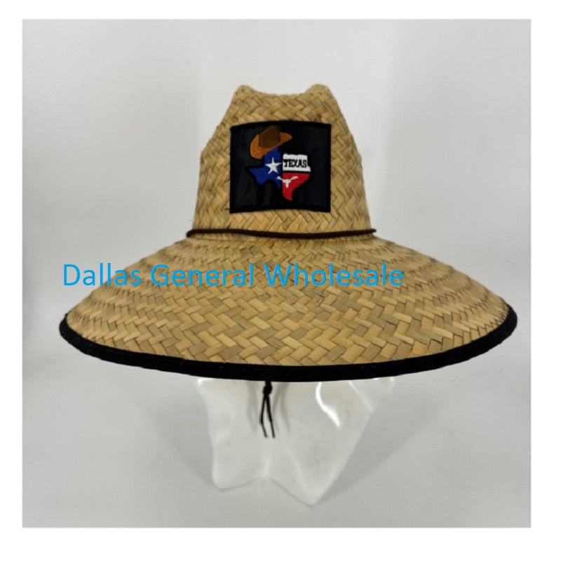 Men's Texas Map Patch Straw Hats In Bulk