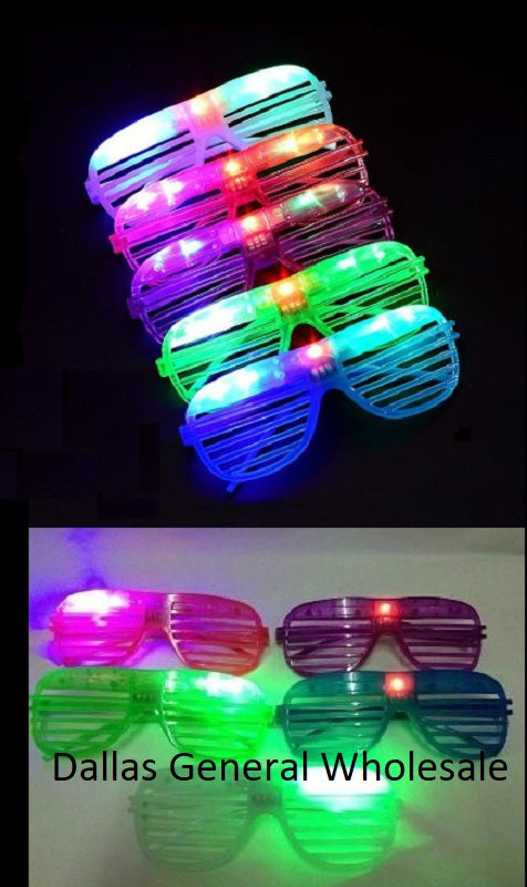 Bulk Buy Flashing Light Up Novelty Shaded Glasses Wholesale