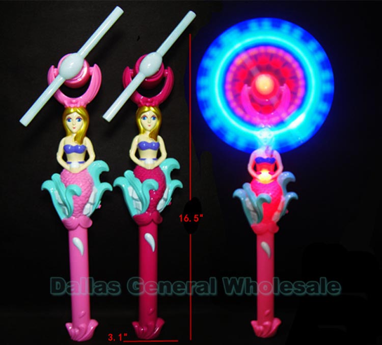 Bulk Buy Glow In Dark Mermaid Windmill Wands Wholesale