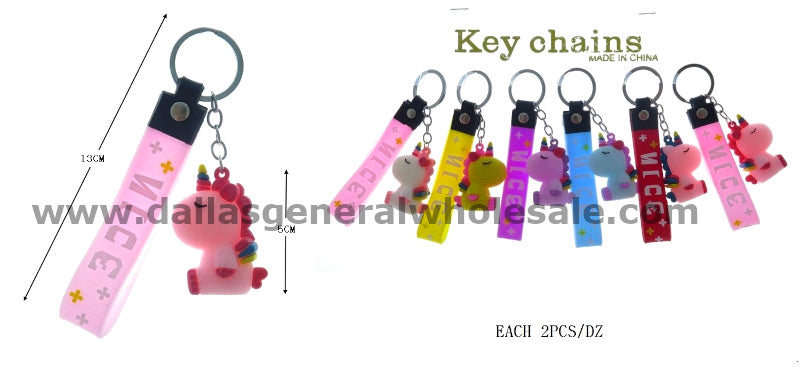 Bulk Buy 3D PVC Unicorn Keychains Wholesale