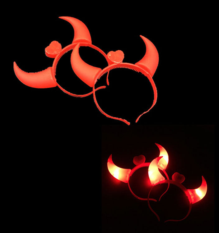 Bulk Buy Carnival Glowing Red Horns Hair Clip Wholesale