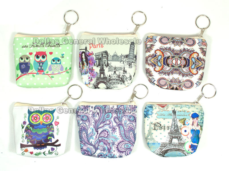 Printed Key Chain Coin Purses Wholesale