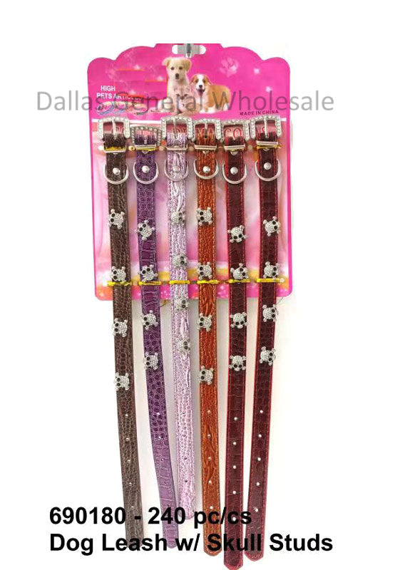 Bulk Buy 16" Studded Skulls Dog Collars Wholesale