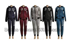 Ladies Fleece Lining Casual Jogger Set Wholesale