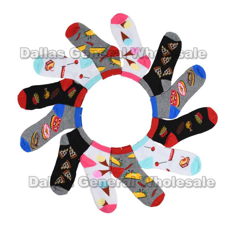 Bulk Buy Girls Funky Cakes Ankle Socks Wholesale