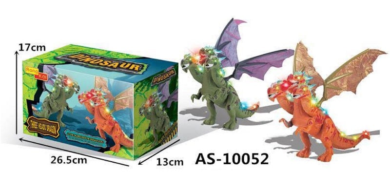 B/O Toy 3 Headed Dragons Toys For Kids In Bulk