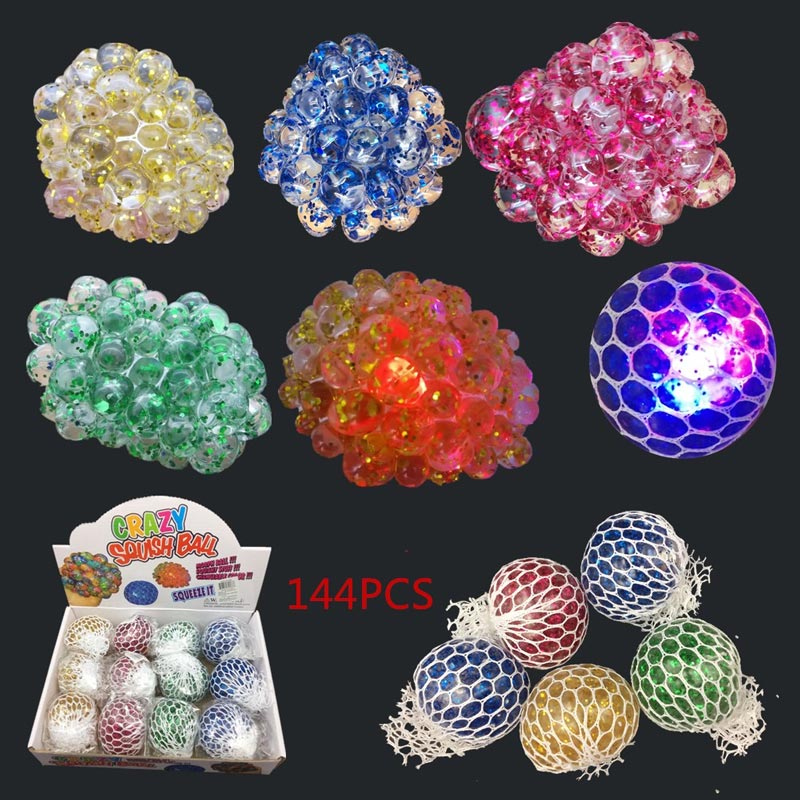 Bulk Buy Toy Light Up Squishy Mesh Balls Wholesale