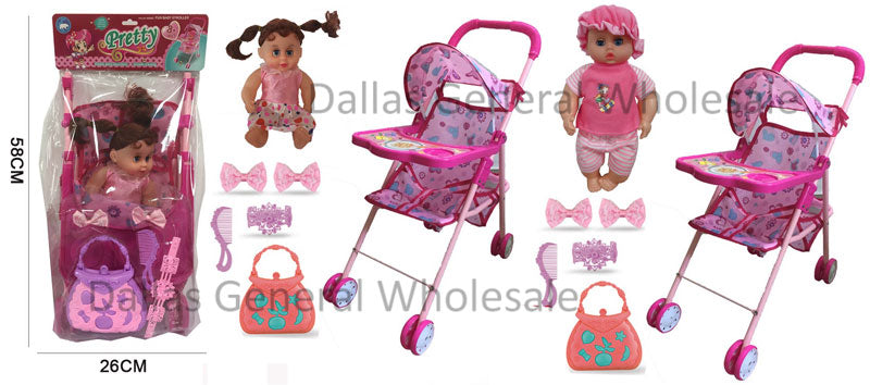 Toy Stroller with Baby Doll Set Wholesale