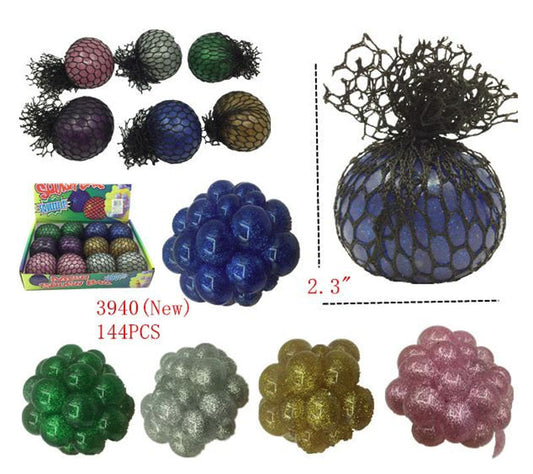 Bulk Buy Glitter Mesh Squishy Balls Wholesale