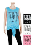 Bulk Buy Cats Design Sleeveless Blouses Wholesale