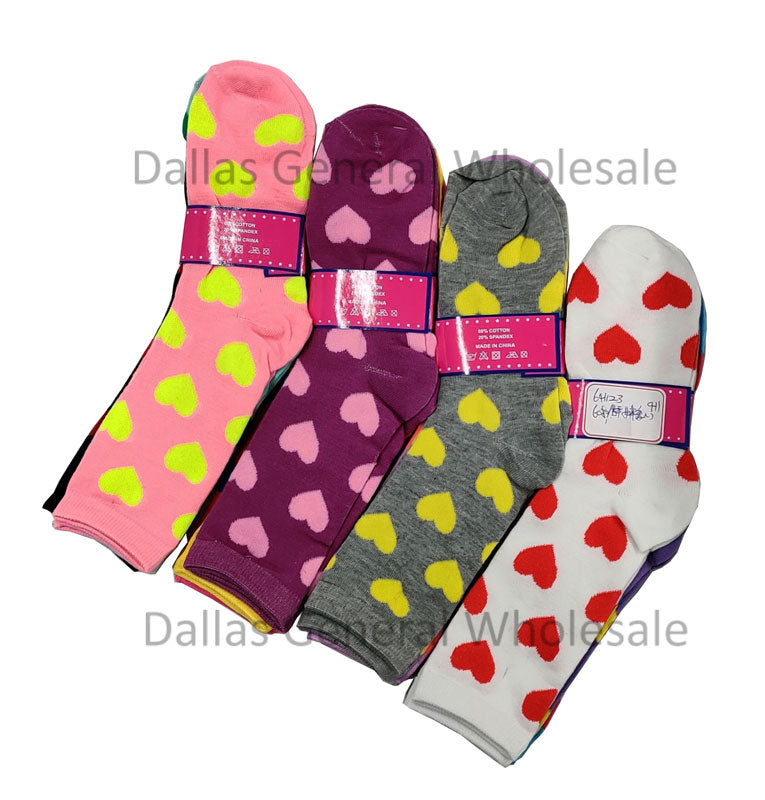 Girls Hearts Crew Socks Wholesale