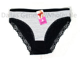 Ladies Casual Stripe Lace Panties Wholesale