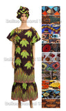 African Kaftan Gowns w/ Head Wrap Set Wholesale MOQ 12