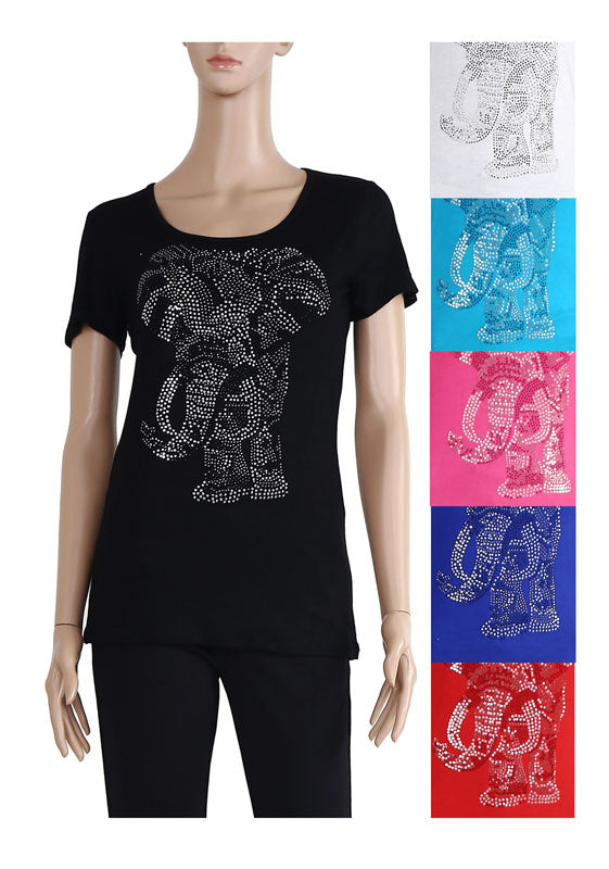 Bulk Buy Ladies Studded Elephant Tops Wholesale