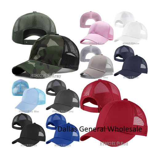 Bulk Buy Solid Colors Blank Mesh Back Caps Wholesale