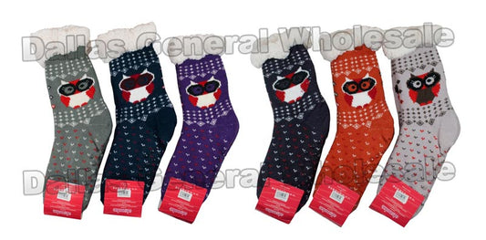 Bulk Buy Owl Thermal House Socks Wholesale