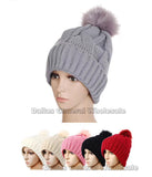 Bulk Buy Fur Insulated Beanies with Pom Pom Ball Wholesale