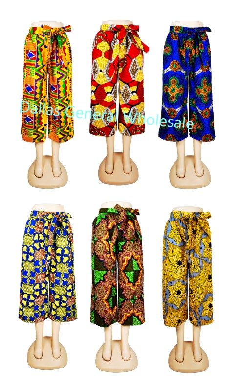 Bulk Buy Ladies Dashiki Palazzo Capris Pants Wholesale