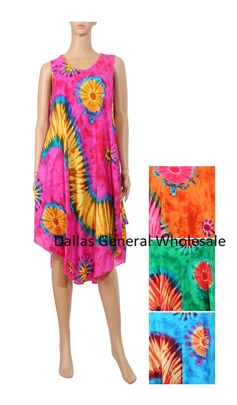 Bulk Buy Women Rayon Tie Dye Dresses Wholesale