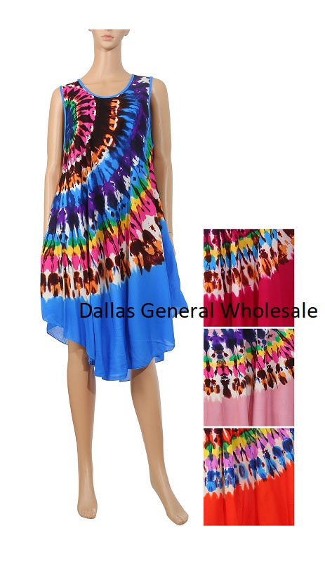 Bulk Buy Ladies Rayon Tie Dye Dresses Wholesale